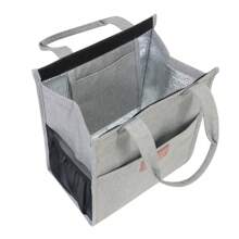 Geantă de prânz izolată, cutie de prânz portabilă, organizator, reutilizabilă, căptușită cu folie de aluminiu, tote bag pentru picnic - Multicolor - Vizualizare 10