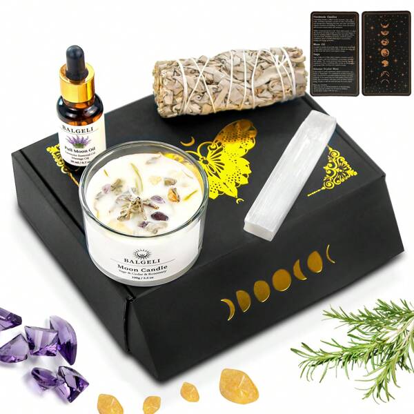 Regali spirituali, kit di pulizia energetica, candele chakra, cristalli di energia positiva, kit di meditazione, candele di cristallo di salvia per purificare la casa dall'energia negativa, donne e uomini