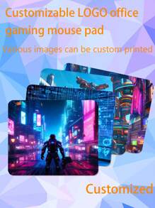 1 Peça Mouse Pad Quadrado de Borracha Personalizado com Estética Fofa para Jogos/Publicidade/Promoção Esportiva, com Descanso para Pulso Anti-Sujeira e Anti-Deslizante para Notebook e Laptop