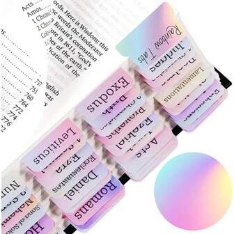 Bible Tabs, Bible Tabs For Women & Men Rainbow Color, Laminated Bible Tabs For Study Bible, Large Print Bible Tabs For Easy Navigation.Bible Index Tabs, Bible Book Tabs Labels Back To School