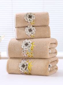 1 pieza Toalla de baño de felpa coral bordada, diseño bordado, artículo de moda, súper suave y absorbente, amigable con la piel, romántico y elegante, adecuado para parejas, disponible en diferentes tamaños para uso doméstico, uso diario, baño, gimnasio, hotel, artículo necesario, excelente regalo para el Día de San Valentín, Día de la Madre, decoración del baño del hogar, verano, vuelta al colegio, para salones de belleza, hogar, baño