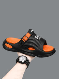 Men's Fashion Open-Toe Breathable Thick Slippers, High Elastic Odor-Resistant EVA Indoor Outdoor Sandals, Comfortable Anti-Slip Durable Male Shoes Suitable For Fashionable Men Catwalk And Street Wear
