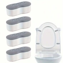 Bộ 4 miếng lót bồn cầu đa năng có miếng cao su dính chắc - Miếng dán bồn cầu bằng nhựa tự dính, có thể tái sử dụng, hình bầu dục, thích hợp cho gia đình, khách sạn, bệnh viện - 1,77*0,7 inch/4,5*1,8cm - Xem 4