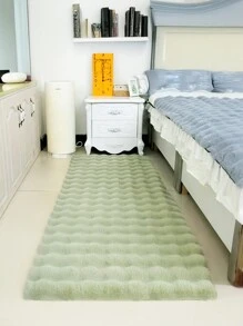 1pc Plush Rectangular Solid Color Rug, Soft High-Quality Fluffy And Easy-Clean Indoor Decorative Carpet, Suitable For Bedroom, Living Room, Sofa, Vanity, Tatami Room, Etc. Gifts Birthday Graduation