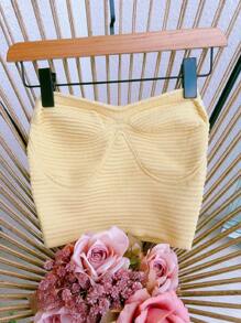 Cropped Strapless Summer Women's Fashion - Màu vàng - Xem 1