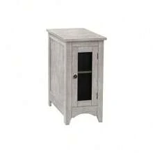 Accent Table, End, Side Table, Narrow, Nightstand, Bedroom, Lamp, Storage, Grey Veneer, Transitional,TrendyHome