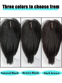 Hair BaZi Bangs Mid Split Headpiece For Diluting Hair With 10 Inch Hair Patches. Female Hair Headpiece With Extra Hair Volume. Straight Hair Patches Are Super Soft And Feel Like Real Hair - Multicolor - View 3