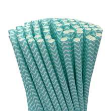 25pcs Disposable Wavy Patterned Paper Straws, Suitable For Slushies, Bubble Tea, Juice And Iced Coffee, 6 X 197mm, Perfect For Parties, Birthdays, Weddings, Christmas - Essential Kitchen & Dining Supplies