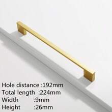 1 Stück einfacher schwarz gebürsteter Möbel Griff mit Plakaquevergoldung, Aluminium-Legierung Küchenfront, Schubladenknopf, Glastürschrank, Kleiderschranktür, Möbelgriff Beschlag