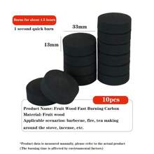 100pcs Fast Burning Fruit Charcoal For Incense Burning, Arabic Spices, Charcoal, Smokeless Charcoal, Suitable For Home Burning, Barbecue, Indoor Fire, Outdoor Camping And Tea Making