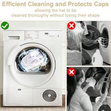1/2pcs Washing Machine Cap Cleaning Cage, Cap Washer With Mesh Bag, Baseball Cap Cleaning Cap/Cleaning Protection Cage, Suitable For Cleaning Various Hats