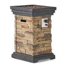 19.50'' STONE MGO FIRE COLUMN - 40 000 BTU,UrbanLiving9