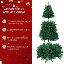 Grüner Weihnachtsbaum 180 CM , 800 künstliche Zweige aus PVC, Metallständer Eisenfüße, Baum im Haus Dekoration, Weihnachtsgeschenk, Neujahr, Festivals - Grün - Übersicht 5