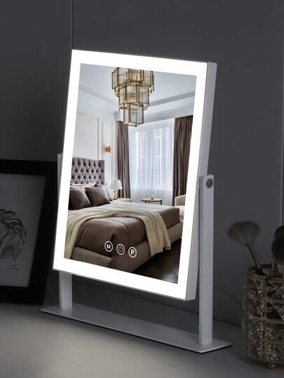 FENCHILIN Makeup Spiegel LED Lighting, Adjustable Verlichting Tafel Slimme Touch Control Beautiful Rooms Bedrooms, Mirror, Removable 10x Magnifying 25cm 30cm view 7