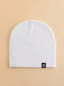 1pc Women's Fashionable Plain Jacquard Beanie Cap Warm Simple Casual Hat For Fall Winter Halloween