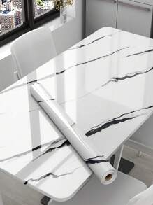 1 件黑白大理石图案自粘厨房贴纸,防水防油墙贴,适用于台面、橱柜、浴室柜,刷新大理石表面,贴纸,墙贴,乙烯基贴花,用于家居装饰,春季装饰品刷新您的家,Rama 装饰贴纸 - 黑與白 - 查看 10