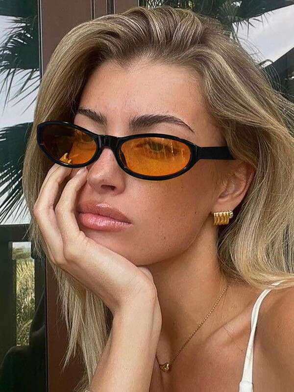 1/3 PCS Women's Acrylic Street Retro Small Frame Oval Fashion Black Eyeglasses For Daily Holiday Outings, Music Festivals And Everyday Wear For Summer Beach Vacation,Outdoor,Travel Preppy Style For Back To School