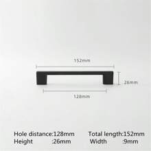 1 Stück einfacher schwarz gebürsteter Möbel Griff mit Plakaquevergoldung, Aluminium-Legierung Küchenfront, Schubladenknopf, Glastürschrank, Kleiderschranktür, Möbelgriff Beschlag