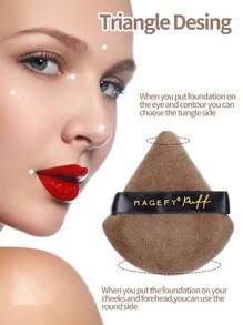 MAGEFY 5 stuks Flocking Triangle Powder Puff, make-up tools met zachte en huidvriendelijke make-up puff, make-up tools gemakkelijk mee te nemen voor op reis, cadeau voor vrouwen en meisjes