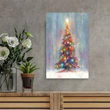 Tree Canvas Wall Art Pre-Framed Holiday Wall Decor, Home, Halloween, Beach Party, Anniversary Decoration