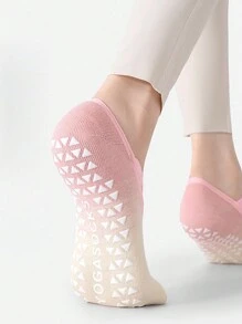 6 Pairs Women's Multi-Color Gradient Non-Slip Silicone Pilates Socks, Suitable For Beginners, Workout, Indoor Yoga, Sports, Casual - 彩色 - 查看 10