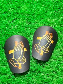 1 Pair 10*6cm Mini Football Shin Guards, Lightweight & Snug Fit, Highly Protective To Fearlessly Challenge Every Rush