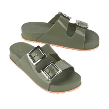 Zaxy Partner Papete Slide Sandal - Matte Green - View 1