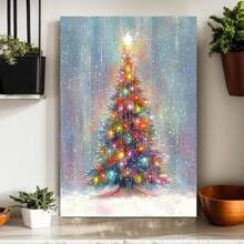 Tree Canvas Wall Art Pre-Framed Holiday Wall Decor, Home, Halloween, Beach Party, Anniversary Decoration