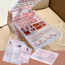 Handmade Nails Storage Box,Nail Display Case,Makeup Organizer,Press On Nail Boxes,Nail Display Case With 1 Roll Adhesive Tape,Press On Nail Packaging