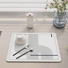 1 pieza Estera de silicona para secar platos de cocina, almohadilla aislante del calor y resistente al agua para fregadero y encimera