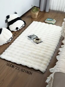 1pc Plush Rectangular Solid Color Rug, Soft High-Quality Fluffy And Easy-Clean Indoor Decorative Carpet, Suitable For Bedroom, Living Room, Sofa, Vanity, Tatami Room, Etc. Gifts Birthday Graduation