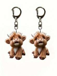 Fermecătoare Highland Cow Acrilic Geantă Pandantiv Decor Acrilic Pandantiv Mașină Drăguț Vițel Desene Animat Familie Breloc Geantă Decorare, Pandantiv Căști, Pandantiv Carcasă Telefon Mobil- Perfect pentru Cheile Mașinii, Rucsacuri și Genți, Este, de asemenea, O alegere bună pentru a oferi cadouri. - Multicolor - Vizualizare 7