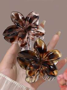 Bộ 2 kẹp tóc lớn thiết kế hoa ombre bằng acrylic, thanh lịch và dễ thương để búi tóc, thích hợp để đeo hàng ngày - Nhiều màu - Xem 1