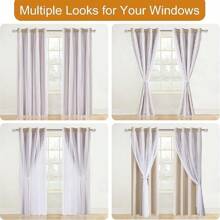DWCN 2pcs Layered Curtains For Living Room Blackout And Sheer Curtains Grommet Top Window Curtains With Sheer Overlay For Bedroom - 新米色 - 查看 8