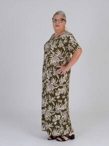 Kit 5 Plus Size Ladies Dress Cold Knit Long Loose Short Sleeve Evangelical Christian  Liganete Printed - Bộ 5 mẫu in đa dạng - Xem 6