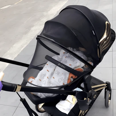 1 chiếc xe đẩy trẻ em đa năng chống muỗi toàn diện, lều lưới chống muỗi cho xe đẩy trẻ sơ sinh, thích hợp cho xe đẩy tầm nhìn cao