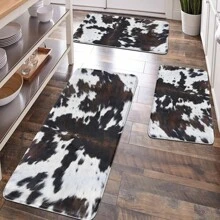 1 tấm thảm nhà bếp/phòng tắm, họa tiết bò và da, thảm phòng tắm chống trượt, trang trí nhà cửa, thảm trải sàn - Nhiều màu - Xem 1