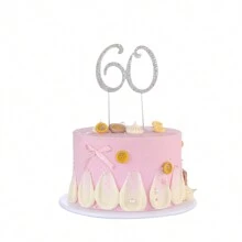 1 st. Grote maat 15, 16, 17, 18, 60 jaar oud verjaardagsfeest strass taarttopper decoratie, Happy Birthday middelste nummer taarttopper, bruiloft verjaardagstaartprikker