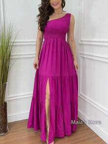 Long Mule Dress With Elegant Slit Elastek