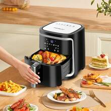 1pc 7L Air Fryer, 1900W, LED Touch Control, 7 Preset Menu, 360° Air Circulation Heating, Detachable Fry Basket, Non-Stick Coating, Efficient Heat Dissipation, Easy To Clean, Aigostar Cube, Suitable For Home Daily Cooking, Recipe Included - EU F Type Plug(220-240V) - View 7