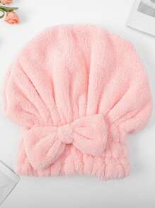 1 Stück Korallenriff-Fleece Schleifenband Handtuch, Haartrocknungskappe mit hoher Saugfähigkeit, weiches Mikrofaser Haartuch