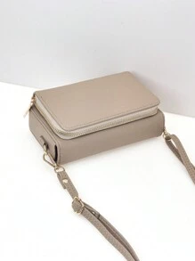 Billetera de teléfono tipo bandolera pequeña, billetera de teléfono con tapa de moda de PU suave de alta calidad, billetera de teléfono con cremallera y gran capacidad multifuncional, billetera de teléfono con gran capacidad 2 en 1 y portador de tarjetas - Albaricoque - Ver 5