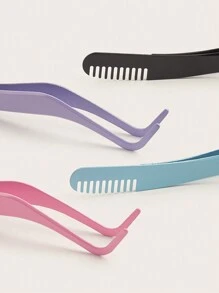 4pcs/1pc Multi-Color Fake Eyelash Applicator With Comb Tweezers, Eyebrow & Eyelash Clip, Convenient For Applying False Eyelashes And Stickers, Comb And Clip In One, Simple And Cute, Suitable For Personal Use And Gifts