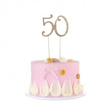 1 st. Grote maat 15, 16, 17, 18, 60 jaar oud verjaardagsfeest strass taarttopper decoratie, Happy Birthday middelste nummer taarttopper, bruiloft verjaardagstaartprikker