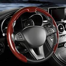 Housse de volant style fibre de carbone universel - Améliore le confort et l'apparence de luxe - Installation facile, changez votre intérieur - Taille Unique - Voir 6