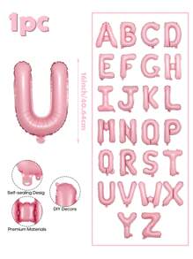 Balão decorativo com letras rosa de 1 peça de 16 polegadas, balão de alumínio com letras de A a Z, decoração para festas faça você mesmo, festa de aniversário, decoração de aniversário de casamento, decoração para casa, volta às aulas, dia dos namorados - Multicolorido - Ver 21