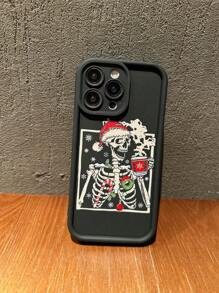 1 件黑色圣诞骷髅设计加厚防震手机保护壳适用于 iPhone 11/12/13/14/15/15Pro/15Plus/16ProMax/7Plus/8Plus/X/XsMax/Xr/11Pro/12Pro/13Pro/14Pro/11ProMax/12ProMax/13ProMax/14ProMax/14Plus/8Plus/7/Se - 彩色 - 查看 4