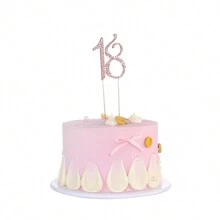 1 st. Grote maat 15, 16, 17, 18, 60 jaar oud verjaardagsfeest strass taarttopper decoratie, Happy Birthday middelste nummer taarttopper, bruiloft verjaardagstaartprikker