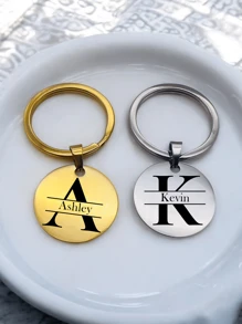 Customized Name Keychain Initial Letter Keychain, Personalized Keyring Monogram Keychain ,Leisure, Simplicity, Fashion,Customized Keychain Mother's Day ,Gifts For Father, Gift For Him,Christmas Keychain