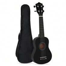 21 Inch Soprano Ukulele With Gig Bag, Pick, And Spare Strings – Great For Schools And Beginners - 黑色 - View 2